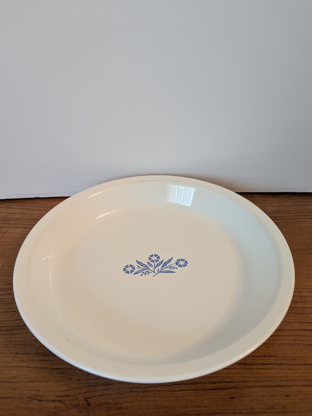 Corningware White Dinner Plate with Blue Floral Cluster